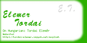 elemer tordai business card
